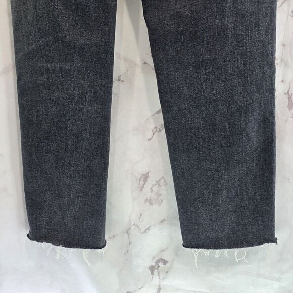 Levis Jeans Women 27 Black RE DONE 70s Stove Pipe Stoned Noir Straight Button - Picture 8 of 11